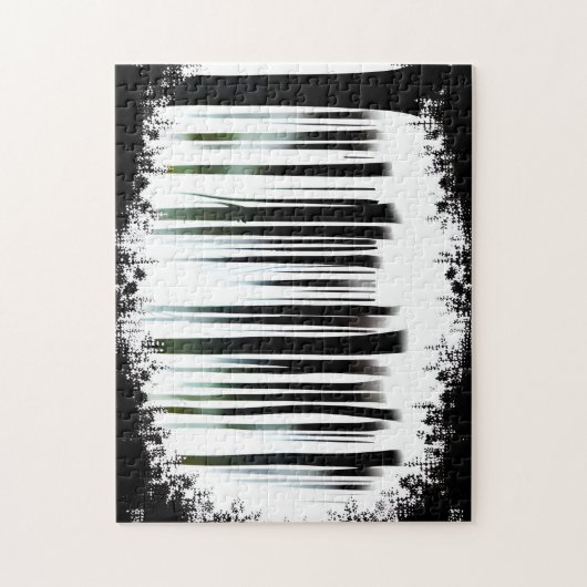 Schwarz-Weiß-Mystische Waldträume Puzzle (Vertikal)