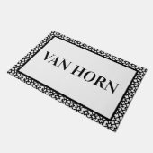 Schwarz-Weiß-Nachname Doormat Modernes Design Fußmatte (Schrägansicht)