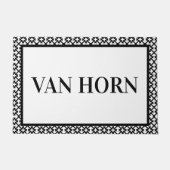 Schwarz-Weiß-Nachname Doormat Modernes Design Fußmatte (Vorderseite)