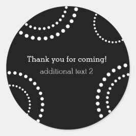 Schwarz-Weiß-Nadelstiche Gastgeschenk wirbeln Runder Aufkleber