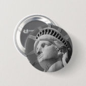 Schwarz-Weiß-Nah-up-Freiheitsstatue Button (Vorne & Hinten)