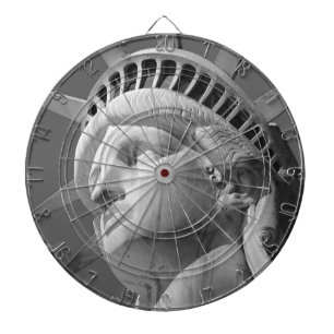 Schwarz-Weiß-Nah-up-Freiheitsstatue Dartscheibe