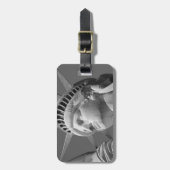 Schwarz-Weiß-Nah-up-Freiheitsstatue Gepäckanhänger (Vorderseite vertikal)