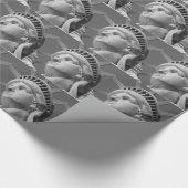 Schwarz-Weiß-Nah-up-Freiheitsstatue Geschenkpapier (Ecke)