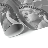 Schwarz-Weiß-Nah-up-Freiheitsstatue Geschenkpapier (Rolleneckpunkt)