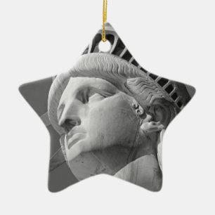 Schwarz-Weiß-Nah-up-Freiheitsstatue Keramik Ornament
