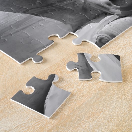 Schwarz-Weiß-Nah-up-Freiheitsstatue Puzzle (Seite)