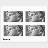 Schwarz-Weiß-Nah-up-Freiheitsstatue Rechteckiger Aufkleber (Blatt)