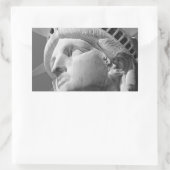 Schwarz-Weiß-Nah-up-Freiheitsstatue Rechteckiger Aufkleber (Tasche)