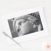 Schwarz-Weiß-Nah-up-Freiheitsstatue Rechteckiger Aufkleber (Umschlag)