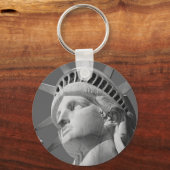 Schwarz-Weiß-Nah-up-Freiheitsstatue Schlüsselanhänger (Vorderseite)