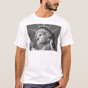 Schwarz-Weiß-Nah-up-Freiheitsstatue T-Shirt