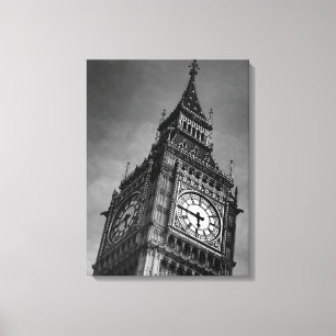 Schwarz-Weiß Nahaufnahme Big Ben London Reise Leinwanddruck