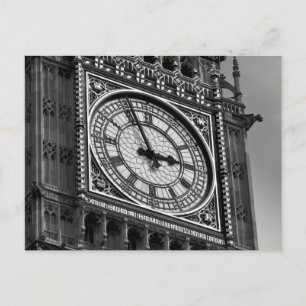Schwarz Weiß Nahaufnahme Big Ben Uhrturm Postkarte