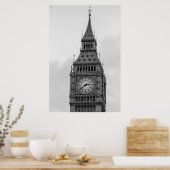 Schwarz-weiß Naher Big Ben Clock Tower London Poster (Küche)
