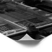 Schwarz-weiß Naher Big Ben Clock Tower London Poster (Ecke)