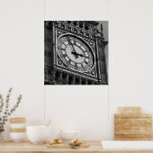 Schwarz-weiß Naher Big Ben Clock Tower London Poster (Küche)