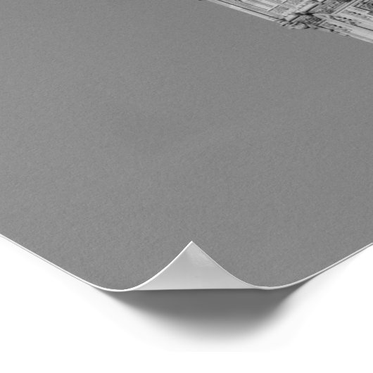 Schwarz-weiß Naher Big Ben Clock Tower London Poster (Ecke)