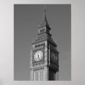 Schwarz-weiß Naher Big Ben Clock Tower London Poster (Vorne)
