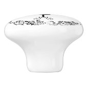 Schwarz-Weiß-Nähraum Bodice Dress Form Keramikknauf (Seitenansicht)