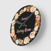 Schwarz-Weiß-Nähsaal Runde Wanduhr (Winkel)