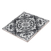 Schwarz-Weiß-Nahtlose Portugiesische Keramik Tile Fliese (Seite)