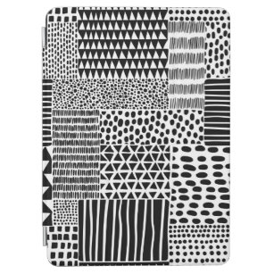 Schwarz-Weiß-Nahtloses Doodle-Muster. Hand-zeichn iPad Air Hülle