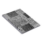 Schwarz-Weiß-Nahtloses Doodle-Muster. Hand-zeichn Notizblock (Rechte Seite)