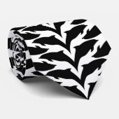 Schwarz-Weiß-Nahtloses Muster - Dolphin Krawatte (Gerollt)