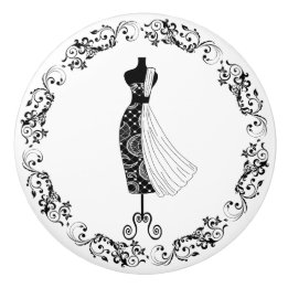 Schwarz-Weiß Nähzimmer Bodice Dress Form Cerealien Keramikknauf