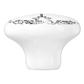 Schwarz-Weiß Nähzimmer Bodice Dress Form Cerealien Keramikknauf (Seitenansicht)