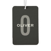 Schwarz-Weiß-Name der personalisierten Monogramm Autolufterfrischer (Rückseite)