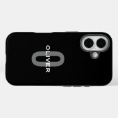 Schwarz-Weiß-Name der personalisierten Monogramm Case-Mate iPhone Hülle (Rückseite (Horizontal))