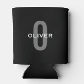 Schwarz-Weiß-Name der personalisierten Monogramm Dosenkühler (Rückseite)