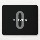 Schwarz-Weiß-Name der personalisierten Monogramm Mousepad (Vorne)