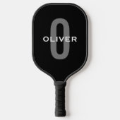 Schwarz-Weiß-Name der personalisierten Monogramm Pickleball Schläger (Vorderseite)