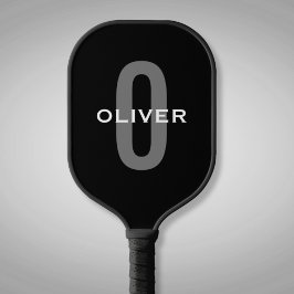 Schwarz-Weiß-Name der personalisierten Monogramm Pickleball Schläger