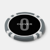 Schwarz-Weiß-Name der personalisierten Monogramm Pokerchips (Einzeln)
