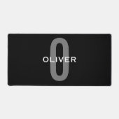 Schwarz-Weiß-Name der personalisierten Monogramm Schreibtischunterlage (Vorderseite)