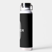 Schwarz-Weiß-Name der personalisierten Monogramm Trinkflasche (Rückseite)