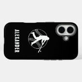 Schwarz-Weiß-Name männliche Spieler Baseball-Batte Case-Mate iPhone Hülle (Rückseite (Horizontal))