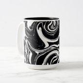 Schwarz-Weiß-Nass-Bildrolle ästhetisch Zweifarbige Tasse (Vorderseite Links)
