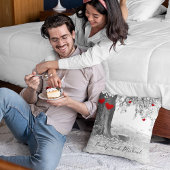 Schwarz-Weiß-Natur mit roten Herzen Kissen