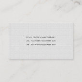 Schwarz & Weiß Naturmilch Burlap Textur Visitenkarte (Rückseite)