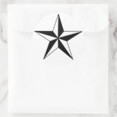 Schwarz-Weiß-Nautical-Star-Sticker Runder Aufkleber (Tasche)