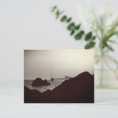 Schwarz-Weiß-Nautikfoto - Boot Seascape Postkarte (Stehend Vorderseite)