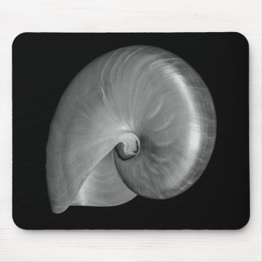 Schwarz-Weiß-Nautilus-Muschel Mousepad (Vorne)