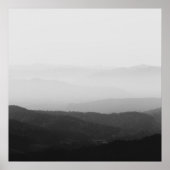 Schwarz-Weiß-Nebel-Horizontlinien Poster (Vorne)