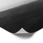 Schwarz-Weiß-Nebel-Horizontlinien Poster (Ecke)