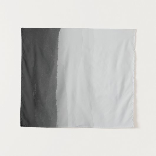 Schwarz-Weiß-Nebel-Horizontlinien Wandteppich (Vorderseite (Horizontal))